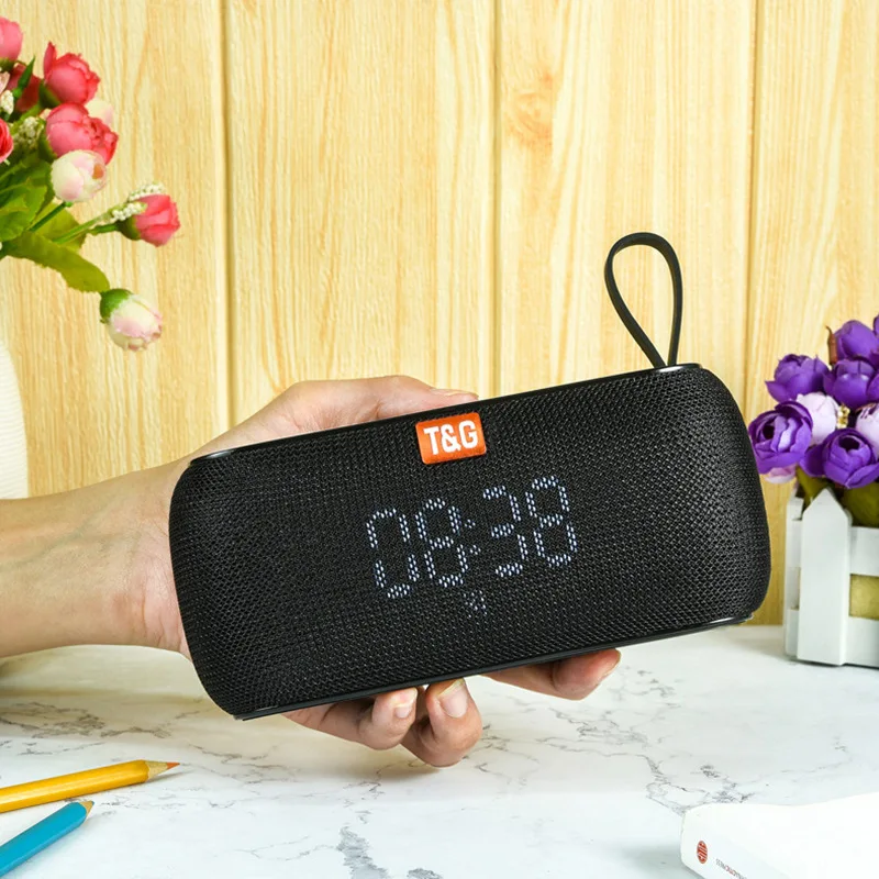 

New Portable Bluetooth Speakers Alarm Clock Temperature Display Bass Digital Choose Song Waterproof FM Radio Wireless Loudspeak