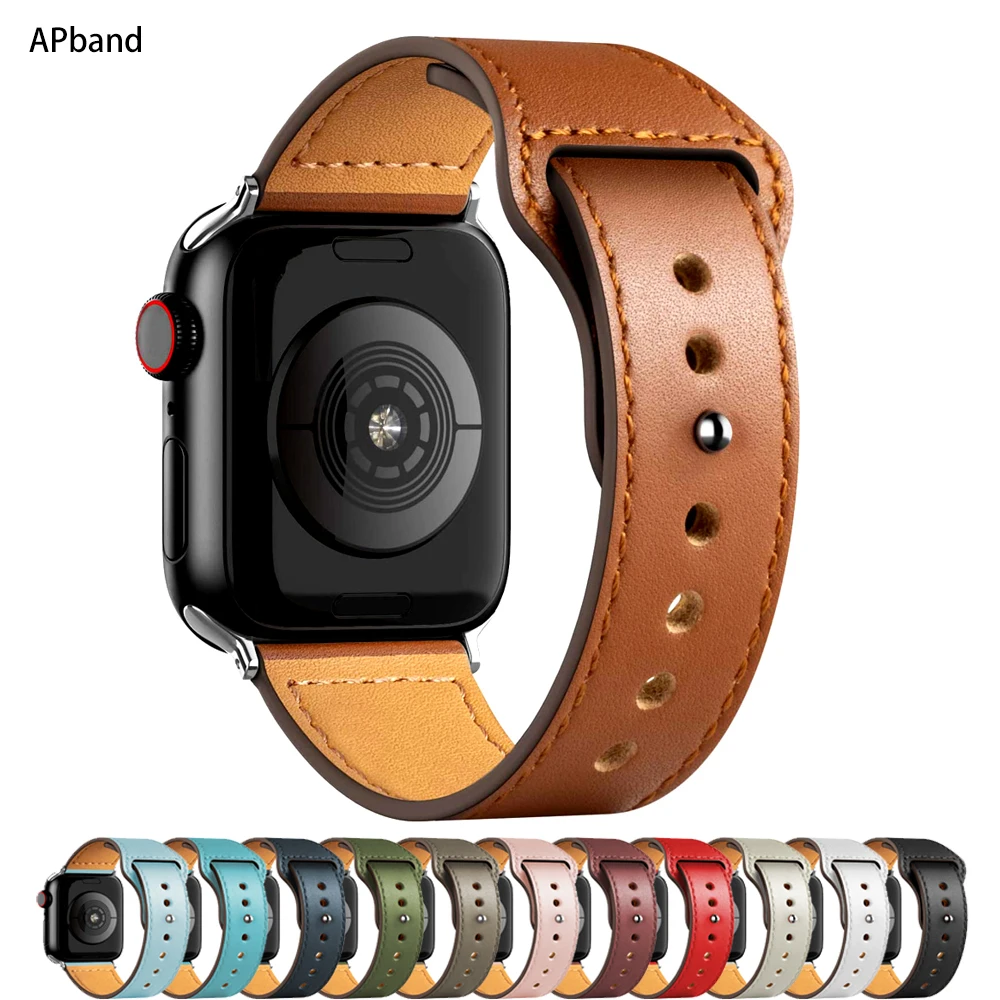 Leather strap For Apple watch band 45mm 44mm 49mm 41mm 40mm 42mm 38mm wristband correa bracelet iWatch series ultra 3 5 6 SE 7 8