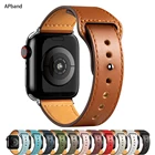 Кожаный ремешок для Apple watch band 44 мм 45 мм 41 мм 40 мм 42 мм 38 мм, аксессуары для браслета iWatch series 3 4 5 6 SE 7