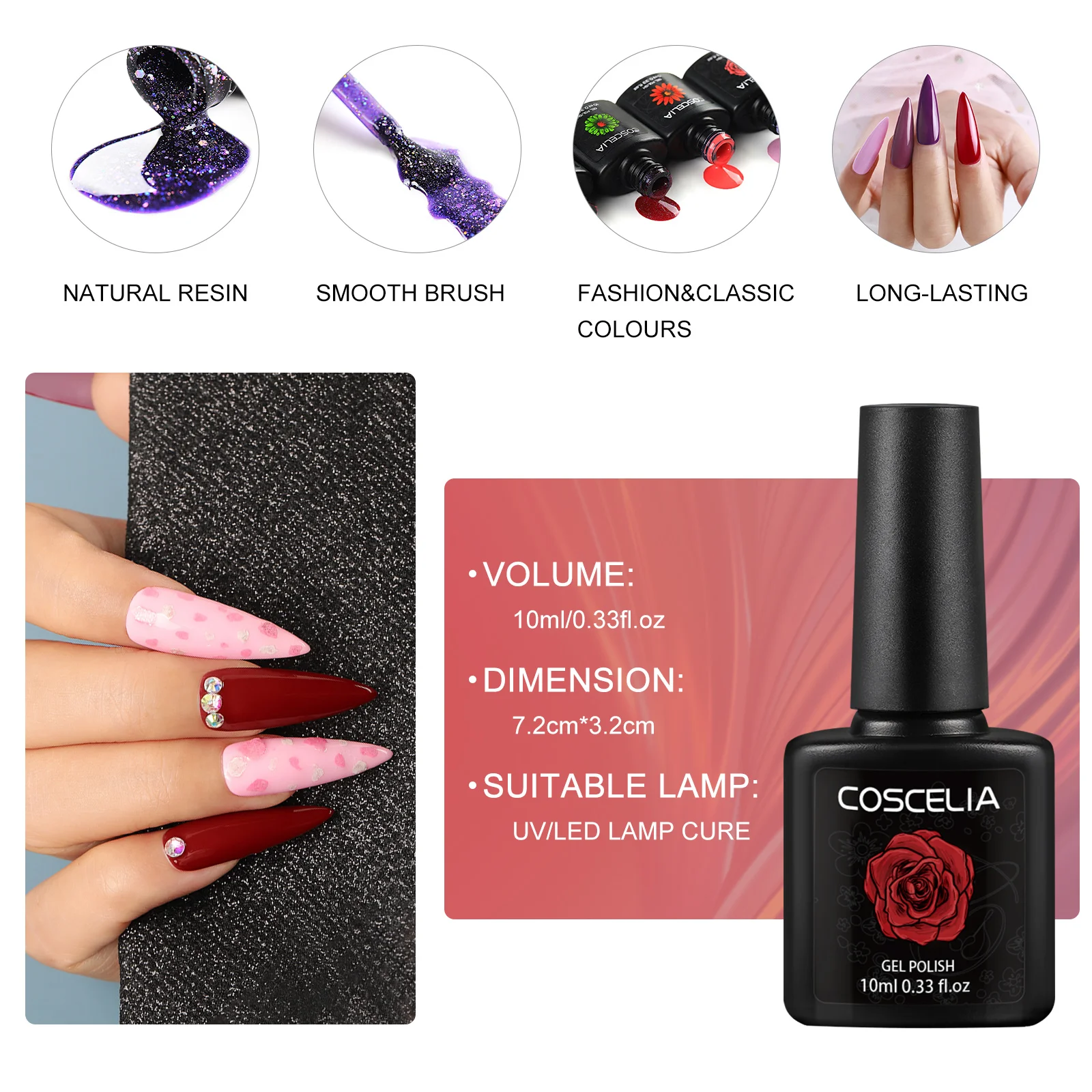 Гель-лак для ногтей COSCELIA матовый полуперманентный удаляемый замачиванием |