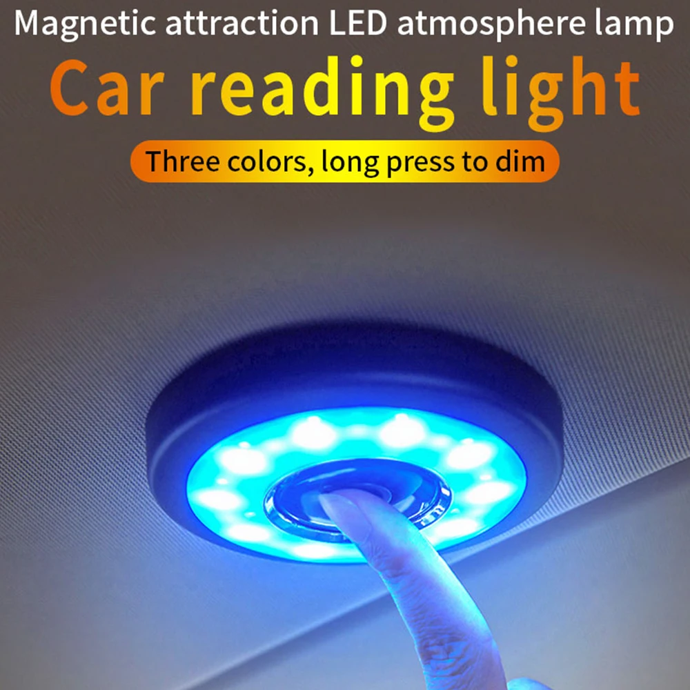 

Беспроводная Автомобильная потолочная Ночная Сенсорная лампа купольная крыша 3 цвета белый/голубой Магнит USB перезаряжаемая Автомобильная...