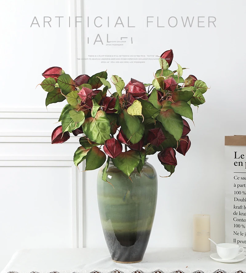 Искусственная гусиная ягода 1 шт. для офиса гостиной зеленое растение большие