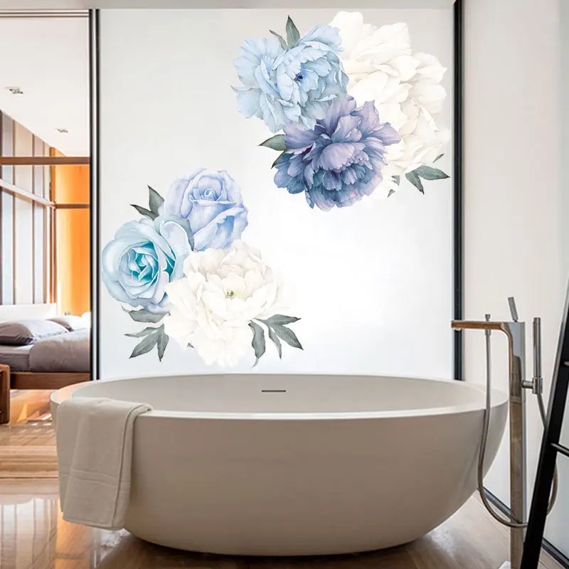 Большой пион растения наклейки на стену спальня гостиная ТВ фон DIY виниловые