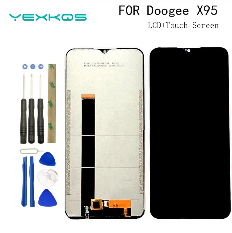 ЖК-дисплей 6,52 'Для Doogee X95, 100% дюйма, сенсорный экран, дигитайзер, ремонтные детали в сборе для телефона Doogee X95 pro, с инструментами