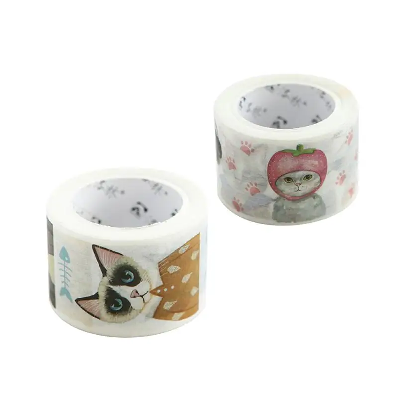 2 рулона декоративной ленты с изображением милой кошки Маскировочная лента