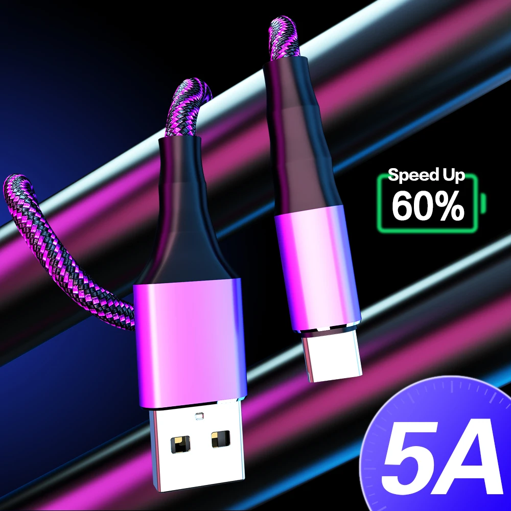 Кабель 5A Type C для Samsung S7 Xiaomi кабель Micro USB быстрой зарядки и передачи данных Huawei Mate 30