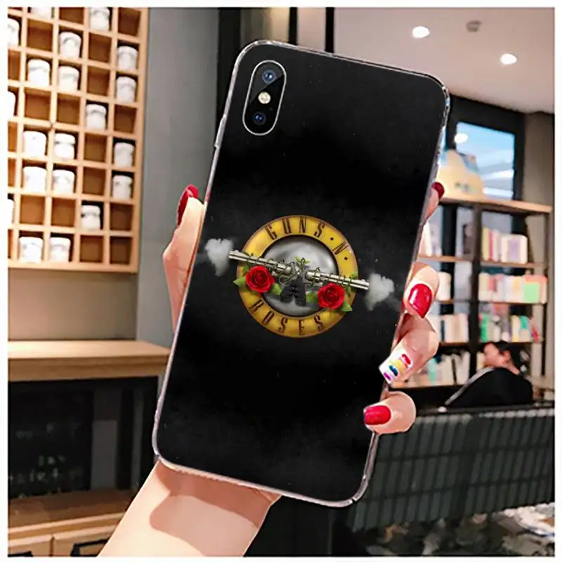 

Guns Roses cartoon anime Phone Case Transparent for iPhone 11 12 mini pro XS MAX 8 7 6 6S Plus X 5S SE 2020 XR