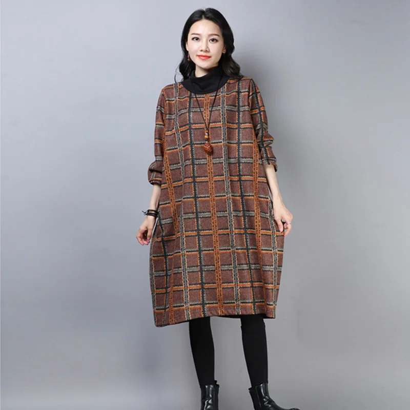 2019 новое осенне зимнее элегантное женское платье среднего возраста Ретро