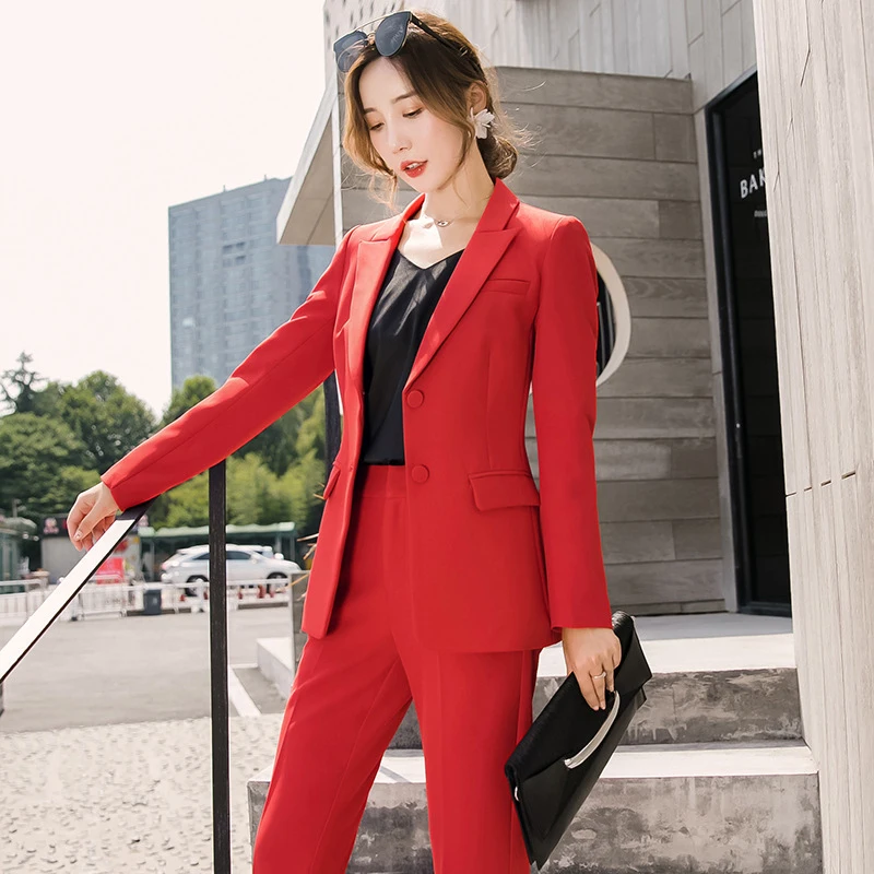 Весна и осень Новый офисный блейзер костюмы высокого качества OL женские брюки