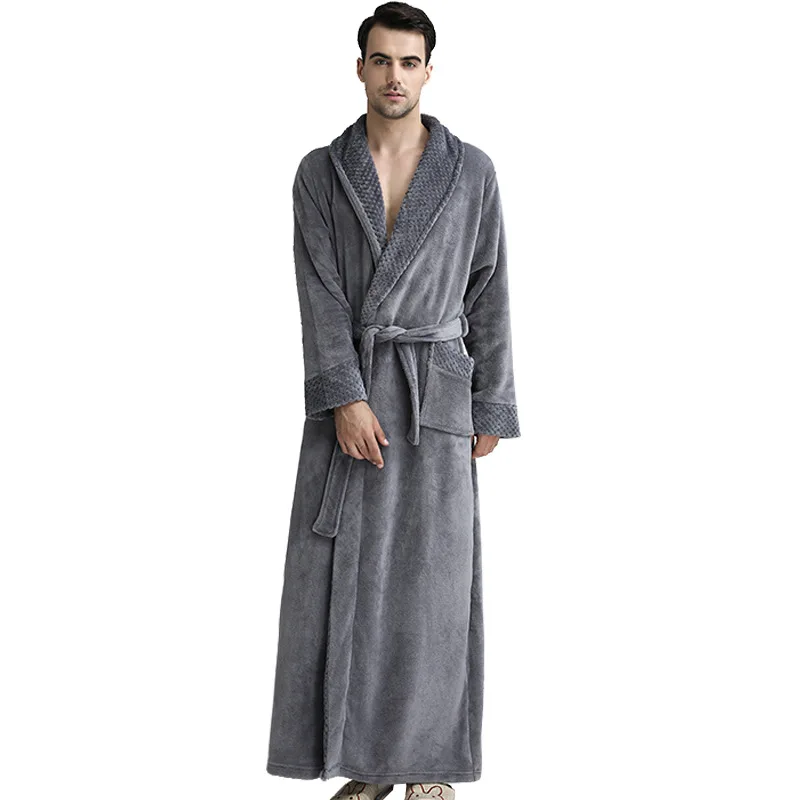 

Flannel Bathrobe bathrobe set for Men With Belt Family Pack water sucking Nightrobe Coral Velvet Nightgowns халат мужской