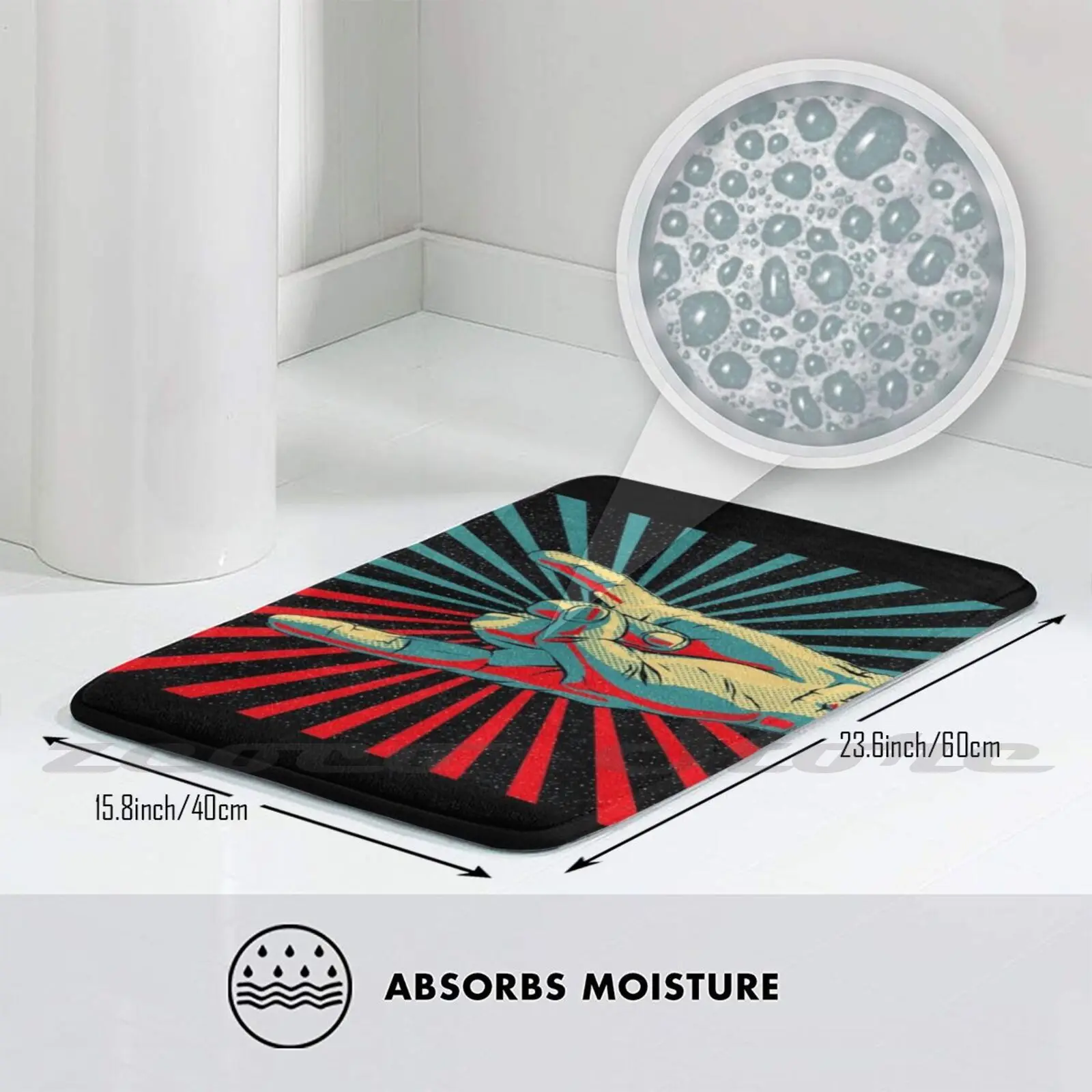 Коврик в стиле рок-н-ролл противоскользящий мягкий ковер поглощение воды для губ