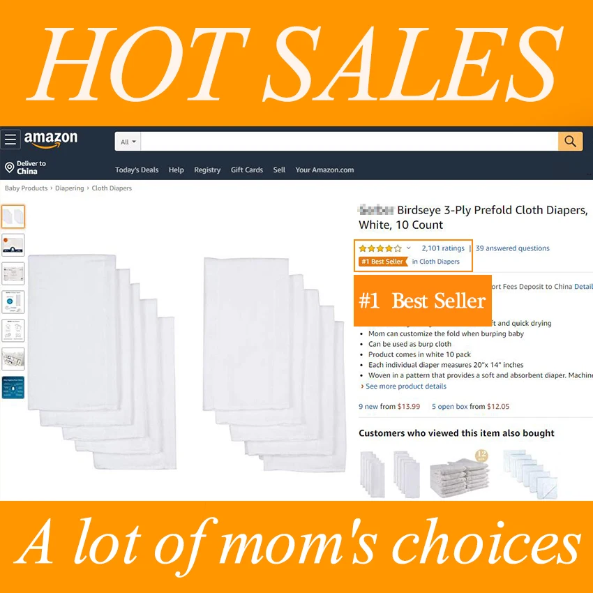 5 шт Детские многоразовые подгузники хлопковые экологические для детей детские