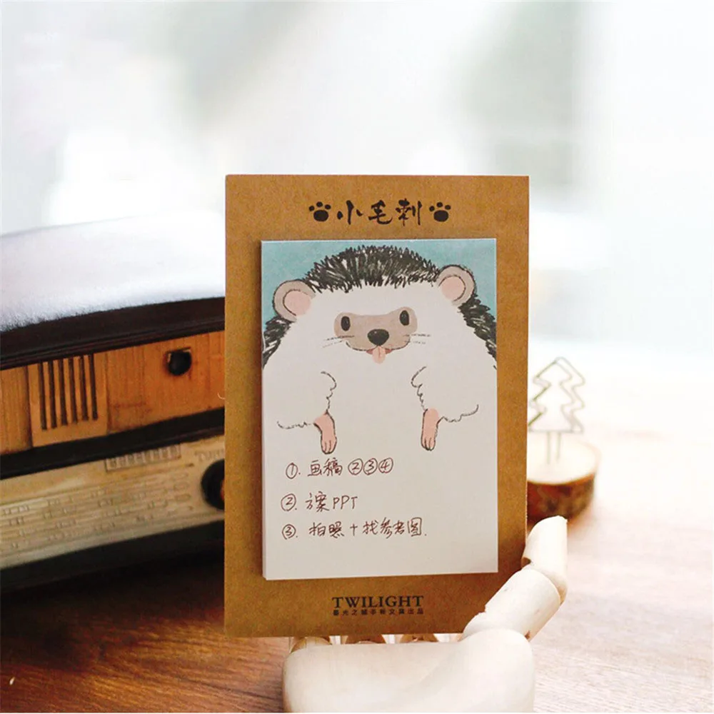 30 листов милые Мультяшные животные блокноты Kawaii клейкая бумага для заметок