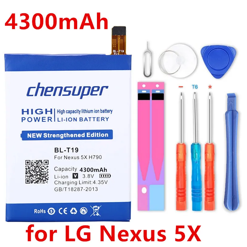 

chensuper 4300mAh BL-T19 Battery BL T19 for LG Nexus 5X Battery H790 H791 H798 BLT19