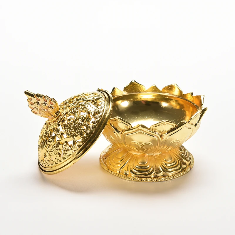 Тибетская горелка для благовоний в виде лотоса бронзовая мини ладан металл