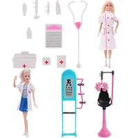 clothes for barbiees doctors uniformstethoscopevision tester other medical equipment model doll accessories girl toy gift