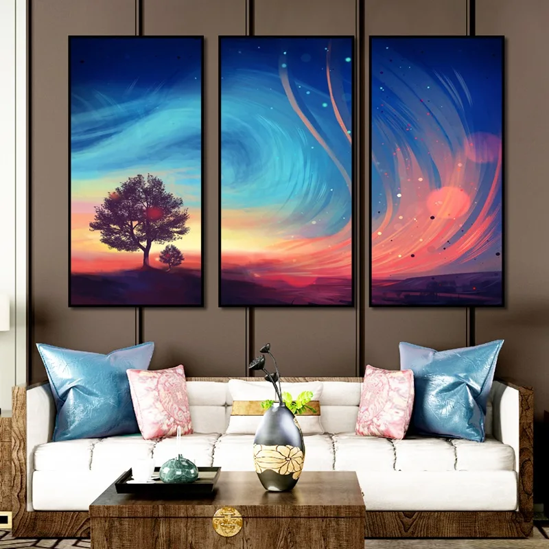 

Скандинавский художественный постер с принтом, Картина на холсте, Минималистичная абстрактная ночная сцена, картина, домашний декор, фотоо...