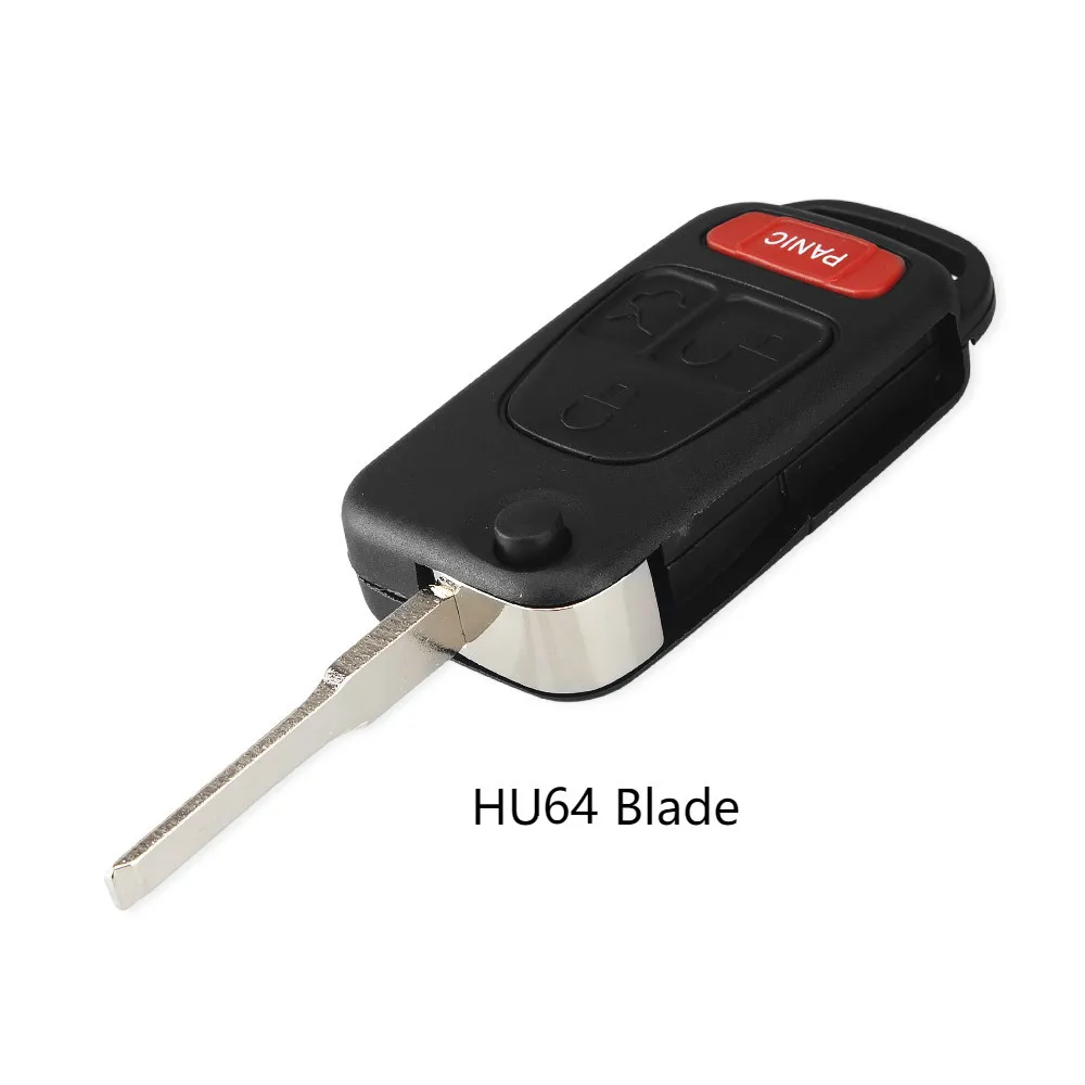 4B HU64 KEYYOU 1/2/3/4 кнопки дистанционного ключа чехол складной чехол для ключей на застежке для Mercedes Benz C, E, S, ML SL ML55 AMG S500 SL500 W168 W124 ключ - Цвет: 4B HU64