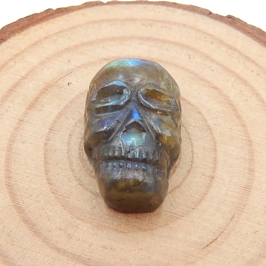

Carved Labradorite Skull Cabochon,24x14x9mm,5.78g