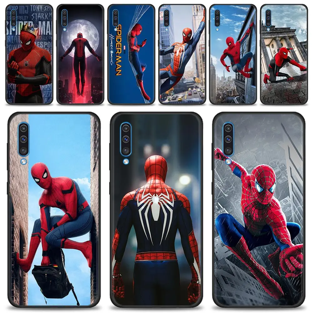 Marvel spider man Case For Samsung Galaxy A50 A70 A10 A20e A30 A40 A20s A10s A10e A80 A90 A60 A30s Silicone Capa Black Shell