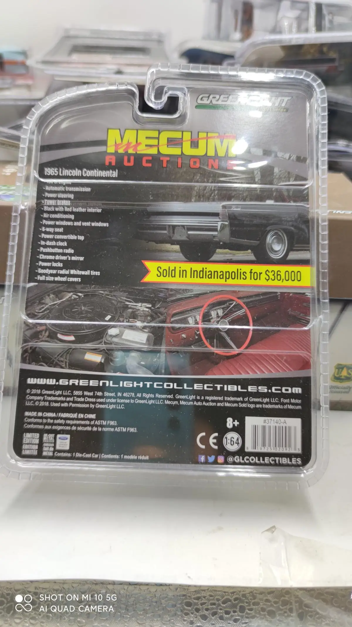 GreenLight 1:64 1965 Lin coln модель автомобиля из континентального сплава металлические
