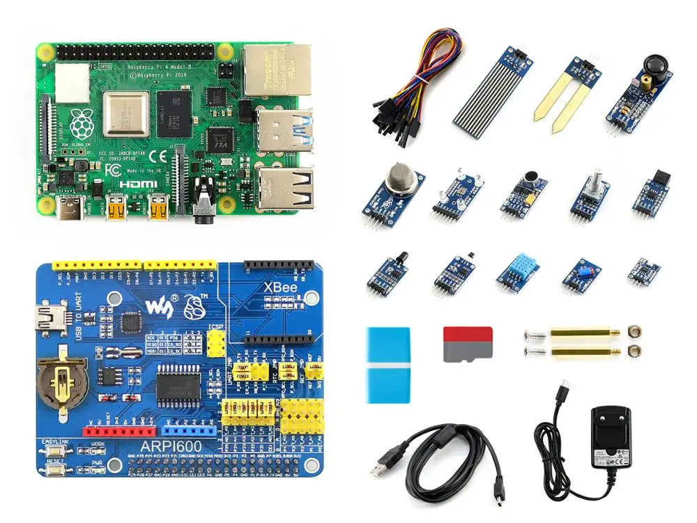 Raspberry Pi 4 Model B Sensor Kit с 13 популярными датчиками|Демонстрационные стенды| |