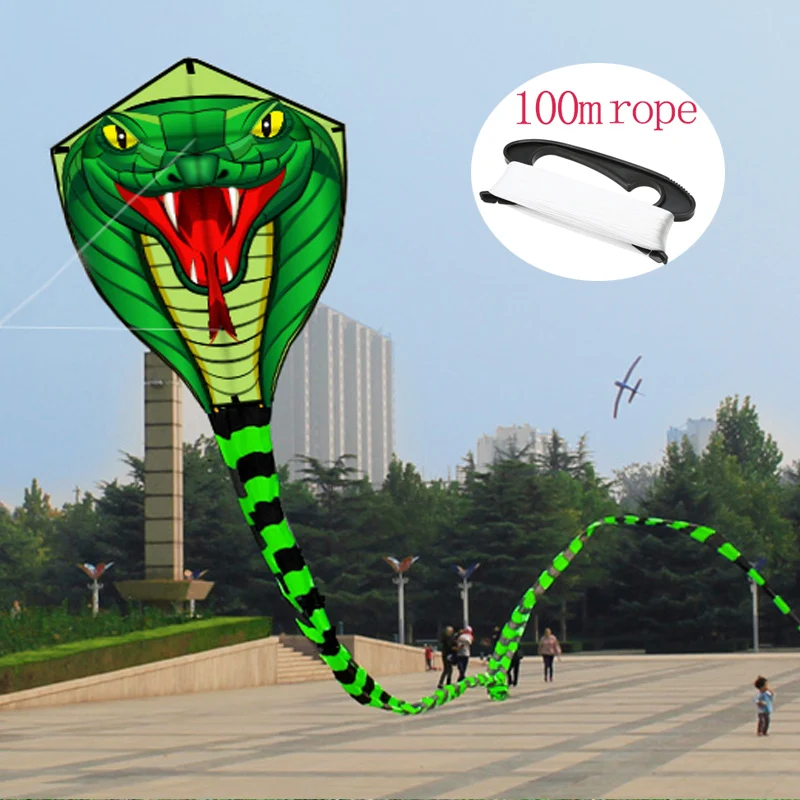 

Outdoor Fun Sports For Children Adults Professional 8m Animal Large Snake /Power Cobra Wind Kite With Tools Good Flying Toy