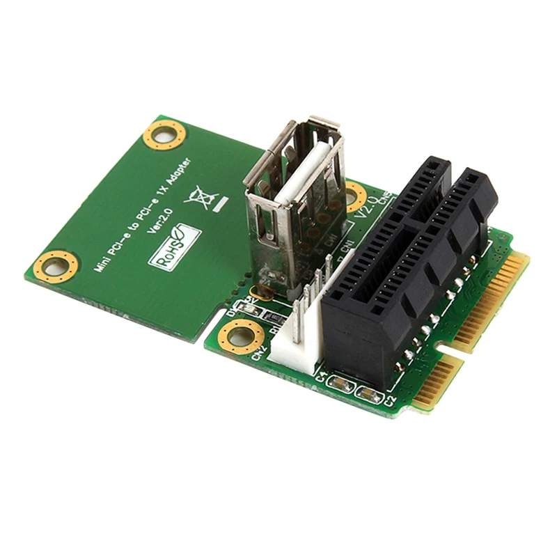 

Mini PCI E to Pci Express 1X Riser Card with USB Interface Adapter 4Pin Power Supply Supports Full Height Half Height