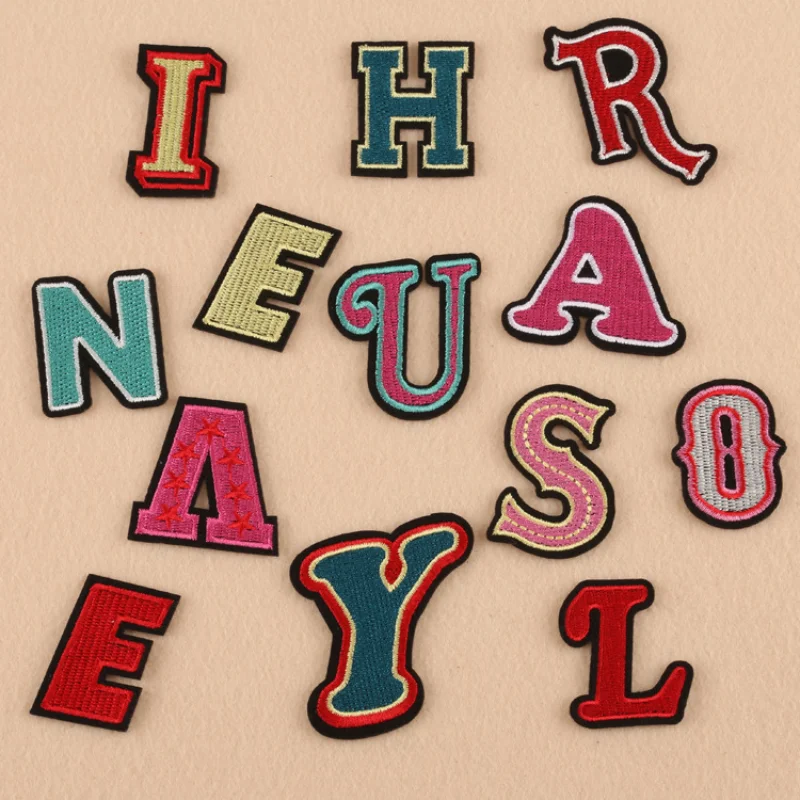 

English Letter Patch Stickers Apparel, Shoes, Hats, Bags and Accessories Number Embroidery Cloth Stickers Iron on Patches