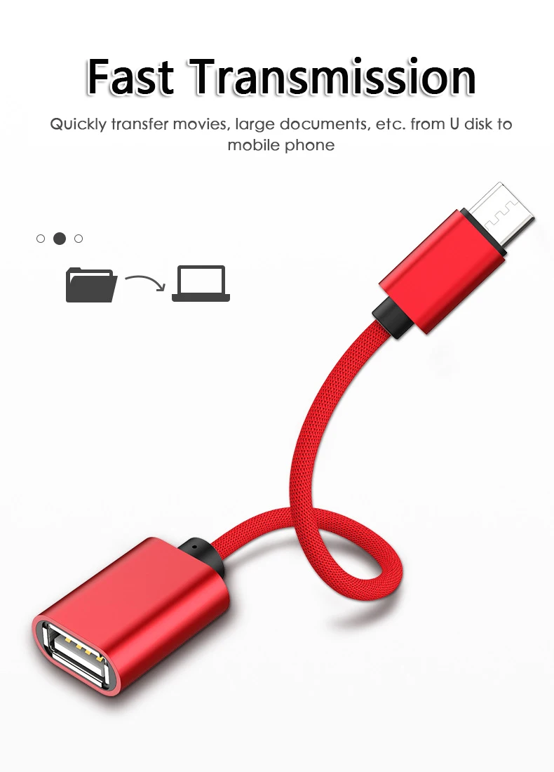 Переходник Micro USB 3 цвета 18 см для Samsung Xiaomi | Мобильные телефоны и аксессуары
