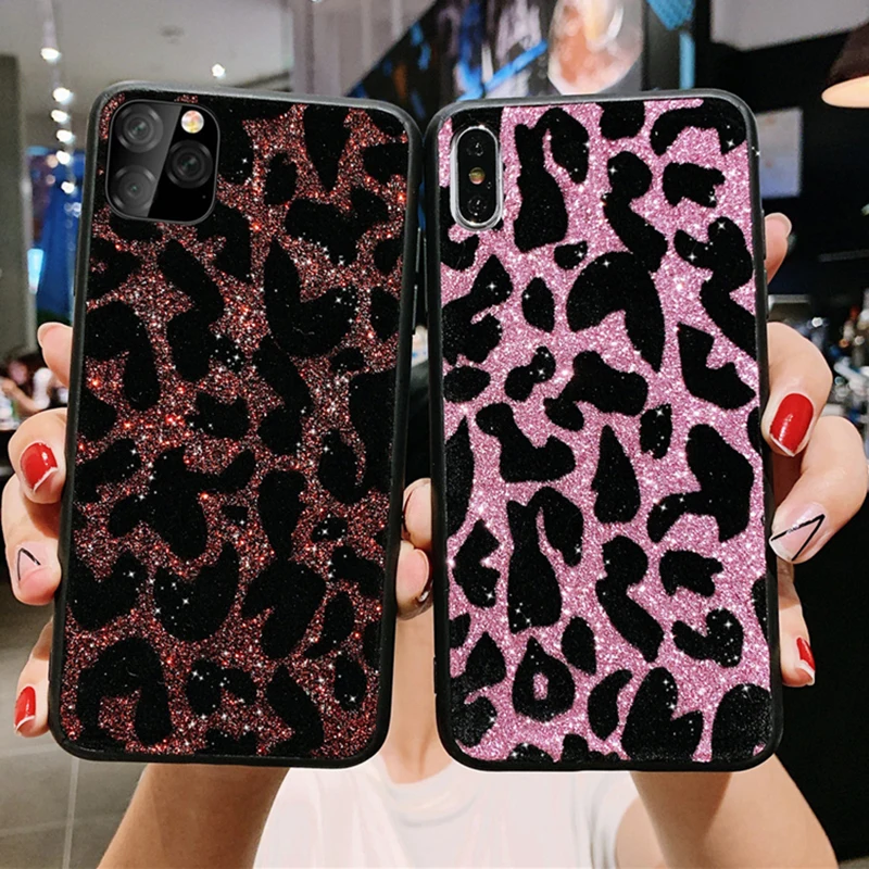 Роскошный блестящий леопардовый чехол для iPhone 11 Pro Max 7 8 6 6s Plus 7Plus 8Plus X XS MAX XR