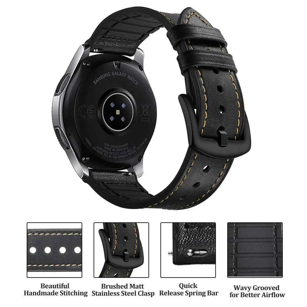 

22mm Band For Samsung Galaxy watch 3 45mm Gear S3 46mm Amazfit watchband Leather Bracelet correa Huawei watch GT 2E PRO strap