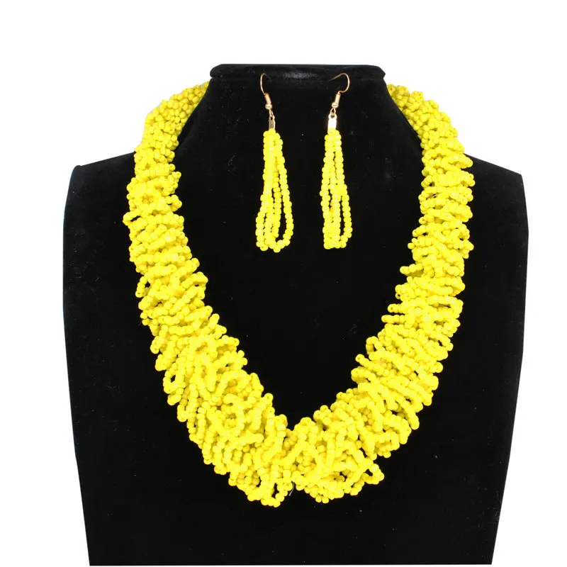 Модное свадебное ожерелье в африканском стиле для невесты серьги бусины форме