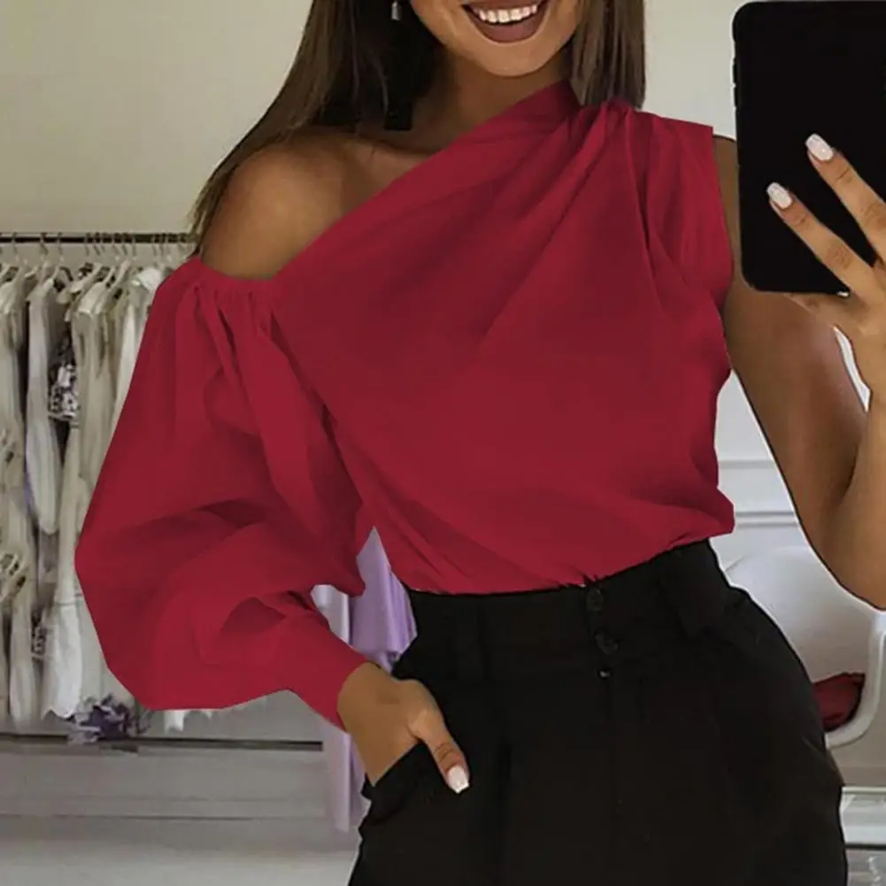 

2021 Celmia Летняя женская рубашка с длинным рукавом, сексуальные блузки с открытыми плечами, повседневные свободные топы, элегантные офисные Бл...