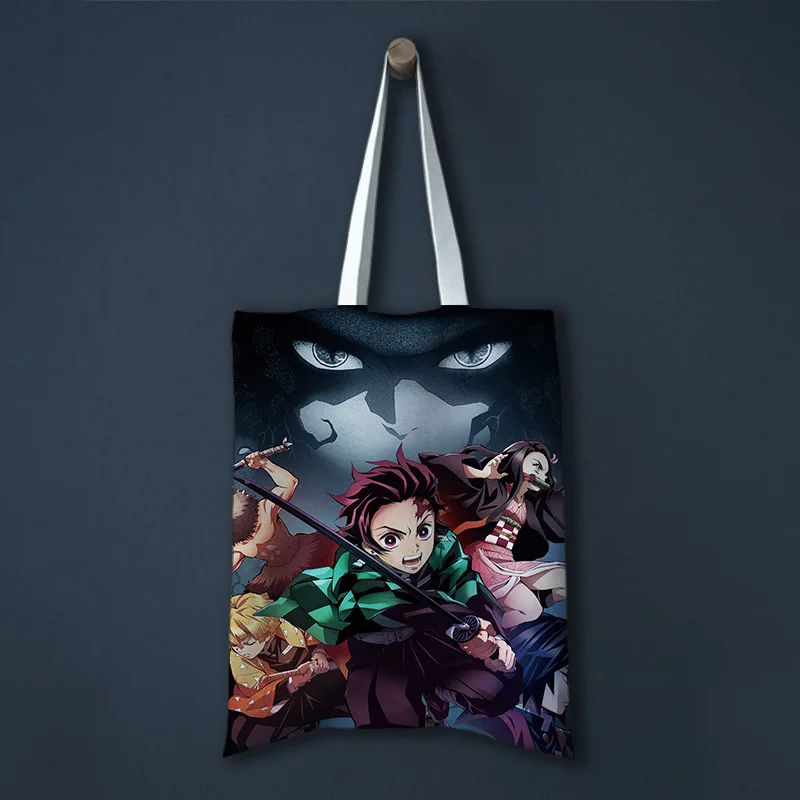 

NEW Anime Demon Slayer Kimetsu no Yaiba Kamado Tanjirou Nezuko Shopping Shoulder bag Gift For Girl/women Single side printing