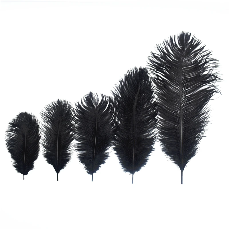 

Черное страусиное перо, 15-70 см/6-28 дюймов, страусиные перья для рукоделия, Декор, Плюмы, карнавал, свадебные аксессуары, украшение