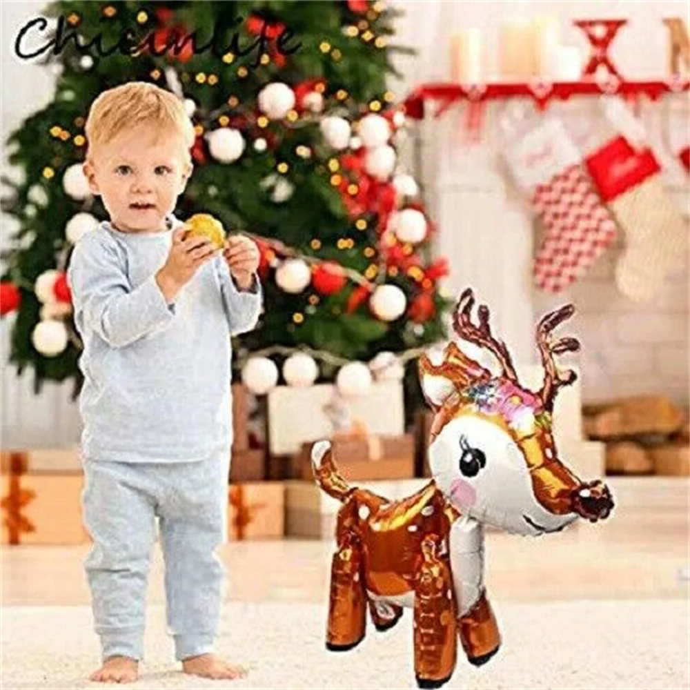 

2pcs Deer Walking Animal Balloons Aluminum Foil Deer Balloons Reindeer Animal Balloon for Party Decoration Deer Party Supplies