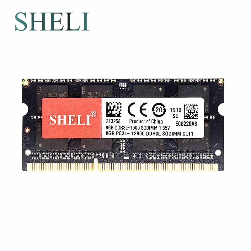 Новые ноутбуки SHELI память 8 Гб 2RX8 PC3L 12800S DDR3L 1600 МГц 204pin CL11 для ноутбука|Оперативная