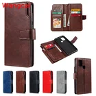 Матовый кожаный чехол-книжка для Samsung Galaxy Note 10 S10 Lite 2020 A91 A81 M20 M10 A10, чехол с 9 отделениями для карт, деловой кошелек с ремешком