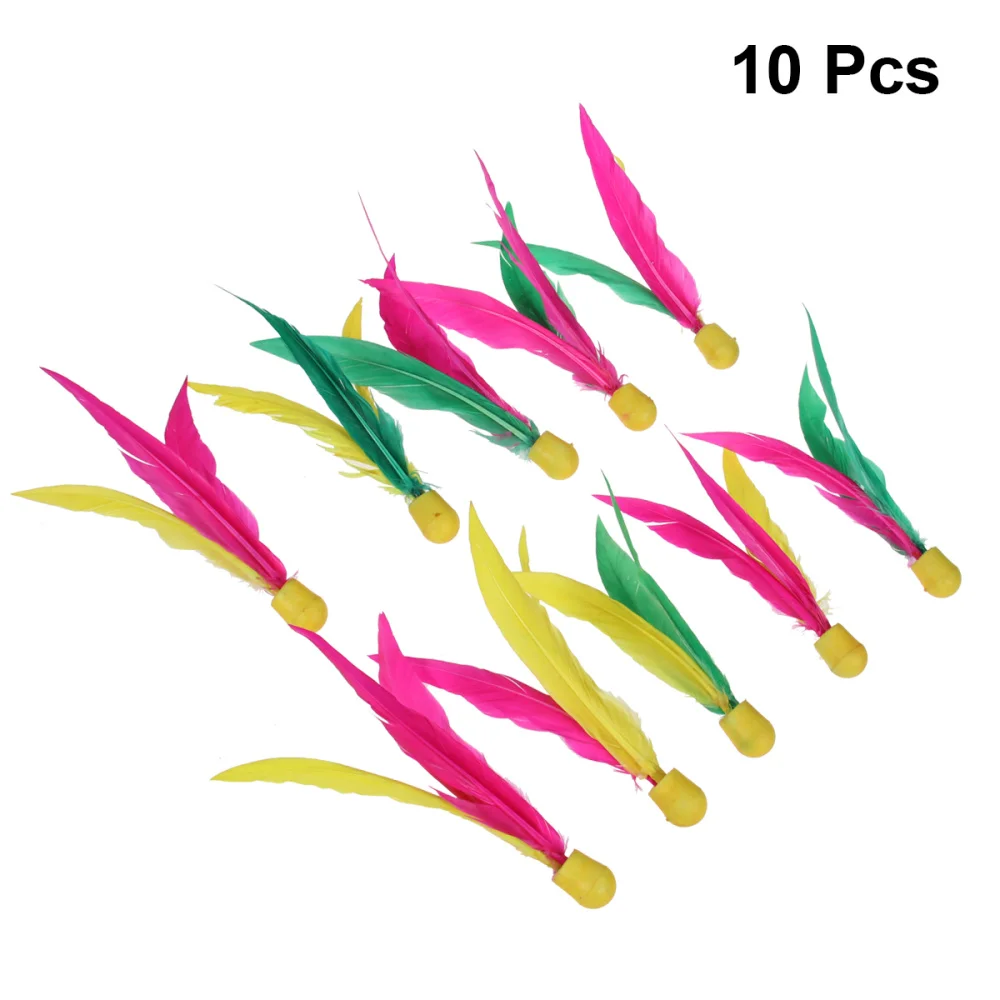 

10pcs High Elasticity Badminton Three-hair Colorful Cricket Balls Paddle Badminton Feather Balls Sports Accessories for Sports F
