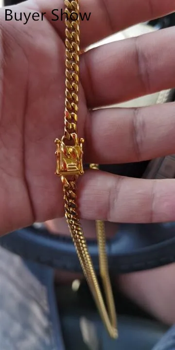 

Curb Cuban Link Chain Necklace Jewelry Gift 18K Gold Pltaed 316L Stainless Steel Choker 8/10/12/14/16/18mm 7-40inch