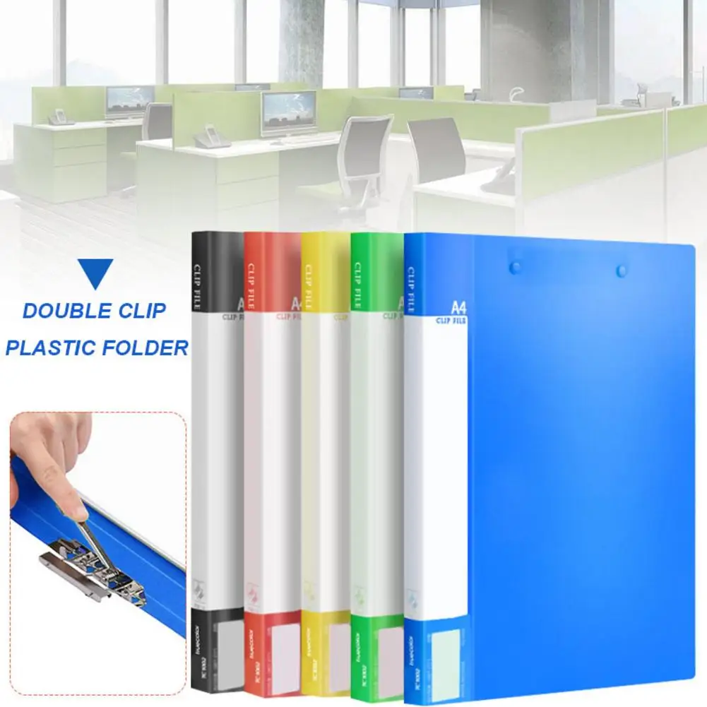 Складная пластиковая папка двойной клипса буфер обмена для обучения хранения
