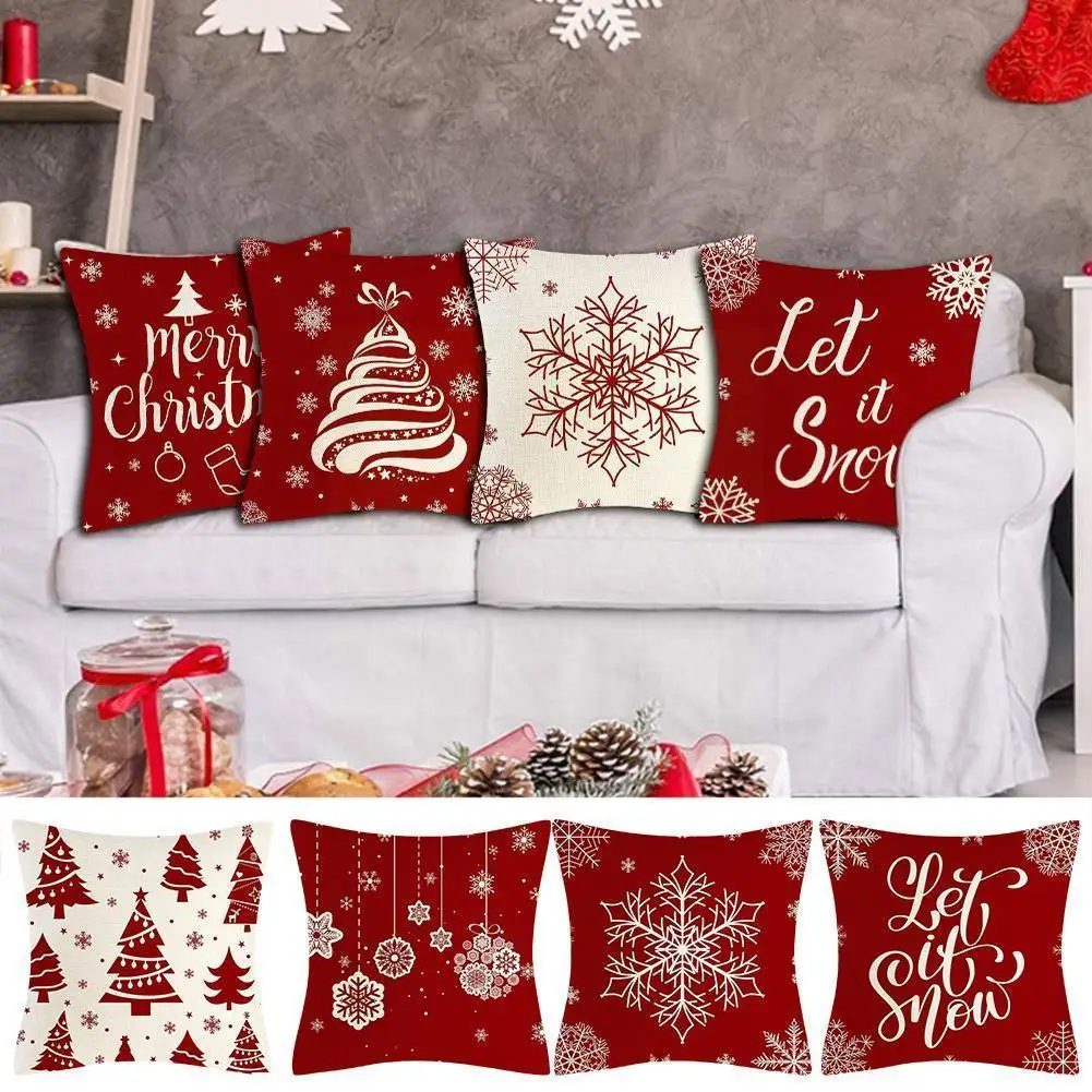 

Pillow Cartoon Plaid Cushion Cover Throw Linen Living Gifts Home Pillow Room Christmas 45x45cm Cover Pillow J1y3