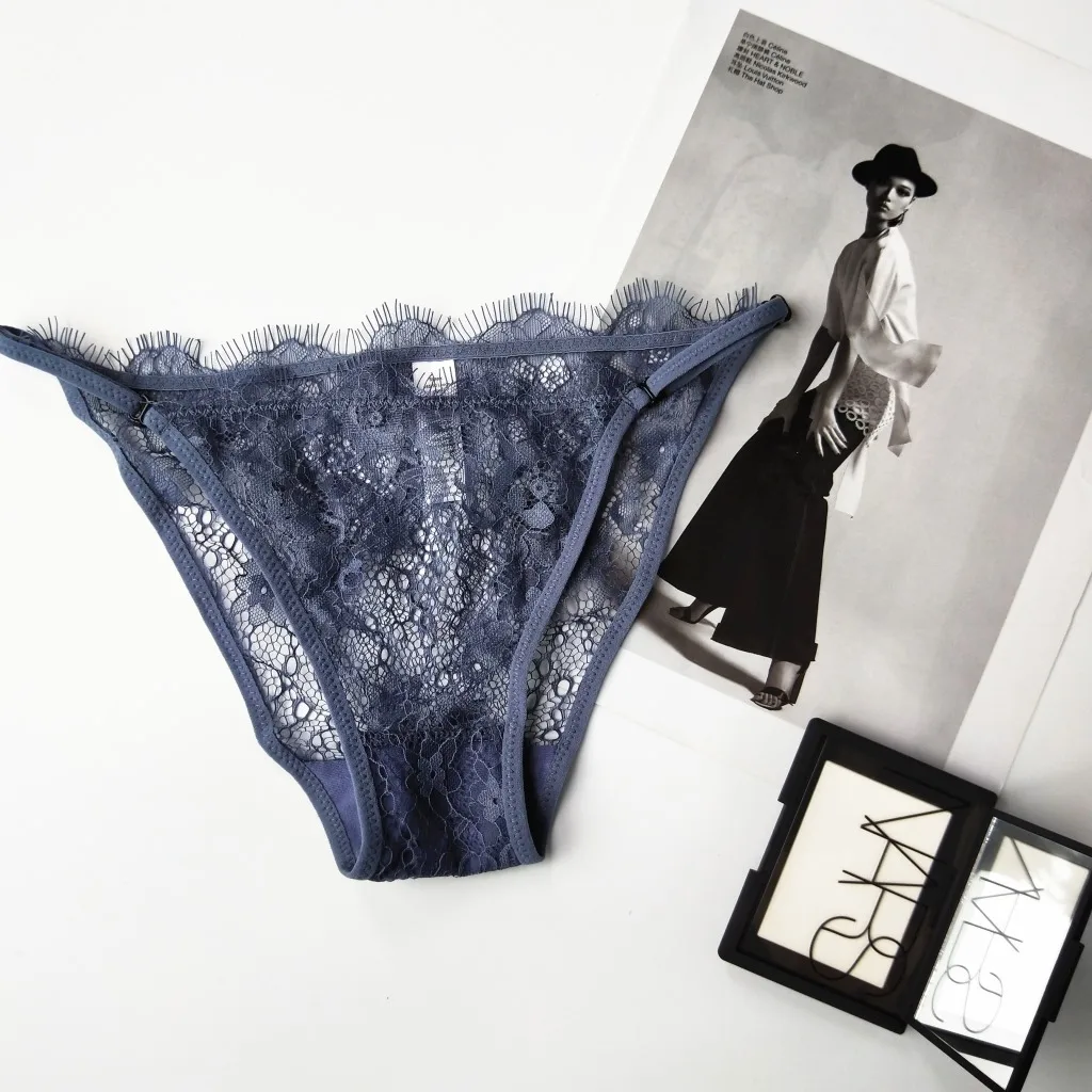 

5 colors/spring and summer new lace seamless eyelashes sexy transparent hair thin belt adjustment briefs female large size XXL