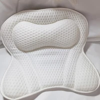 3d soft white butterfly massage bath pillow with suction cups spongy spa bathtub cushion neck back comfort relaxing tool