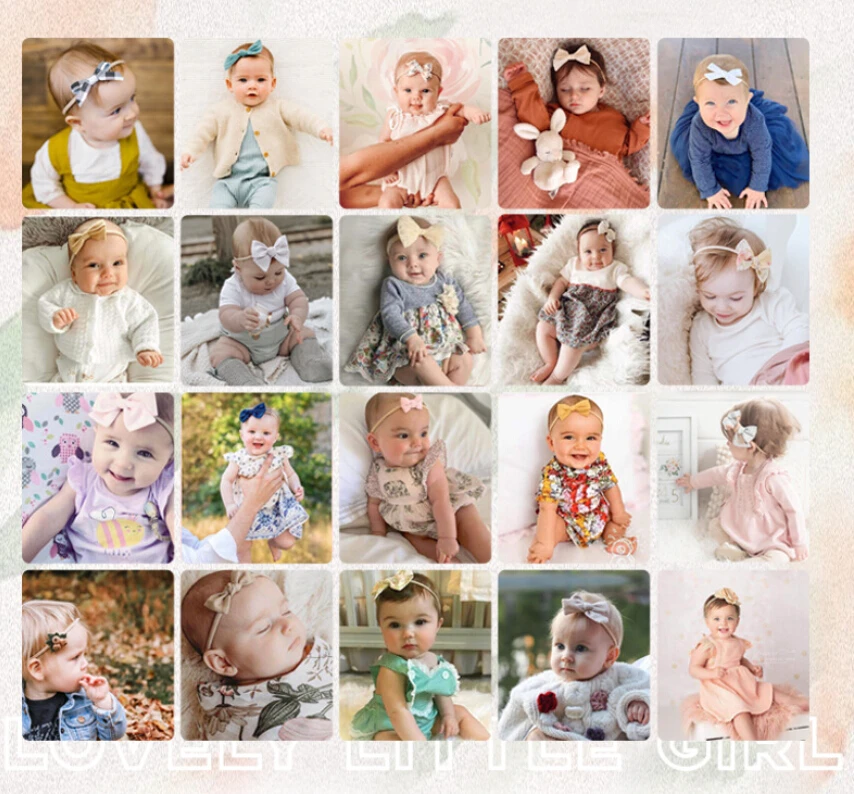 

3pcs/set Baby Headband Girls Hair Accessories Cloth Rabbit Ear Turban Bow Elastic Hair Band Baby Princess Christmas Day Gifts