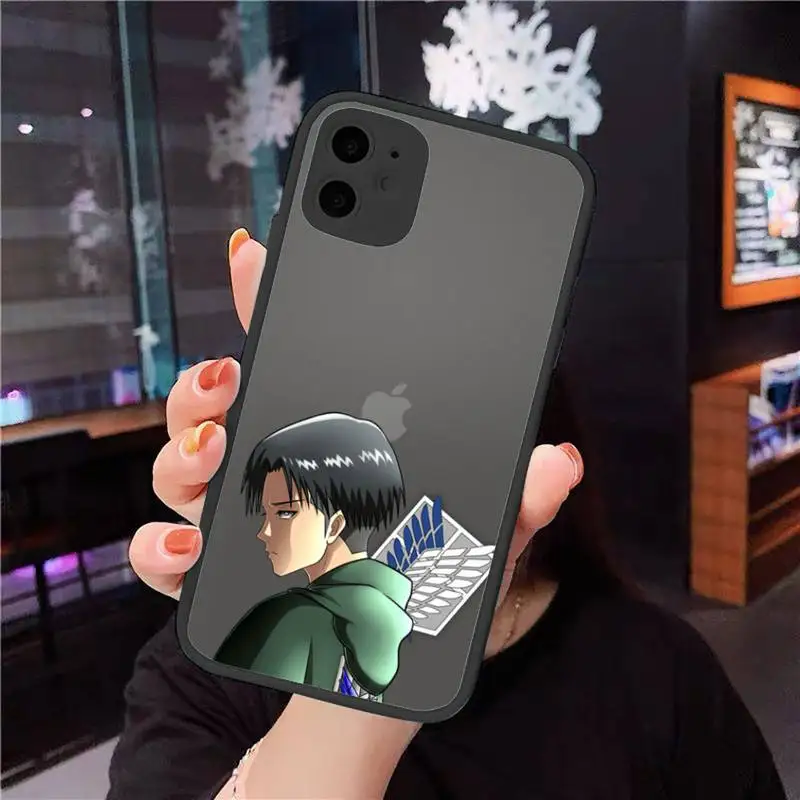 

Attack on Titan black cat angel Alpaca flower Phone Case matte transparent For iphone 7 8 11 12 plus mini x xs xr pro max cover