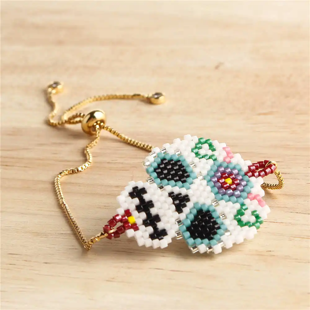 Go2boho Delica MIYUKI браслет мексиканский череп Pulseras Mujer Браслеты Женские Ювелирные изделия Etsy шикарная золотая цепочка из нержавеющей стали