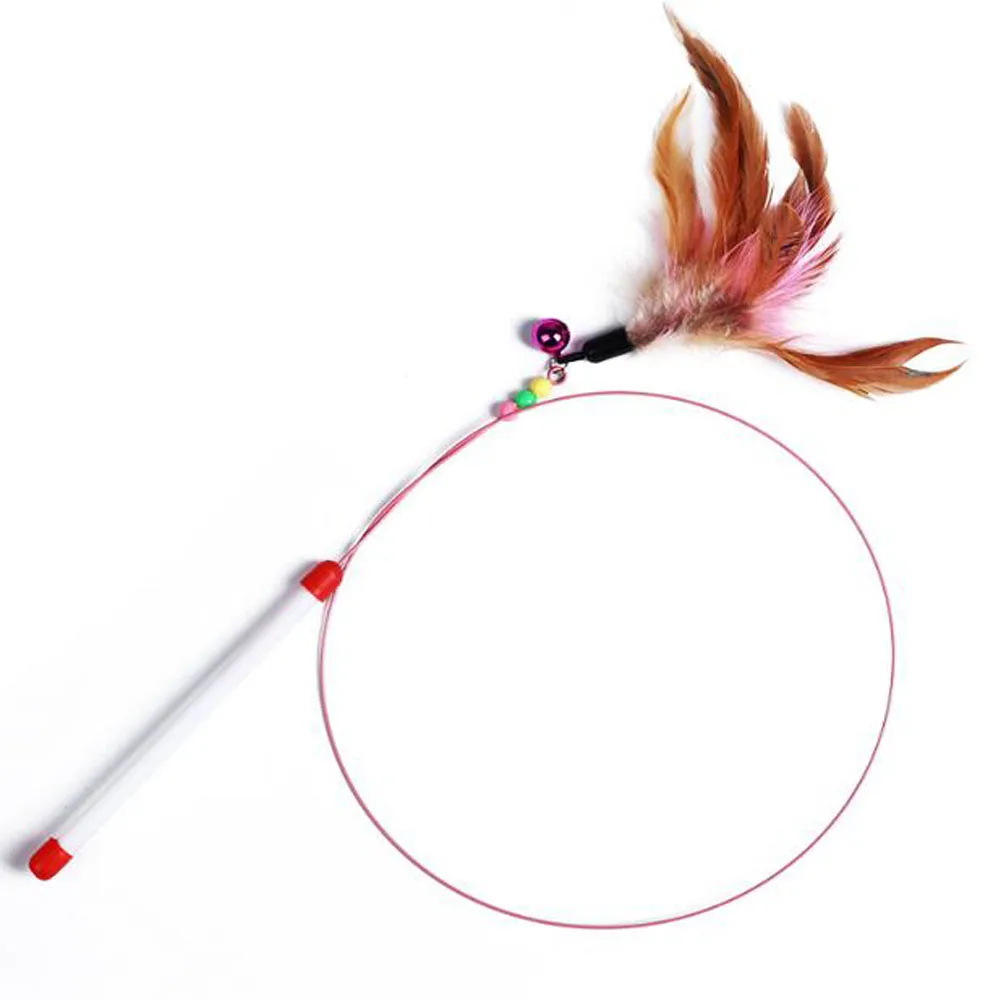 Забавный перо котёнок Кот Игрушка стальная проволока Прорезыватель бусы