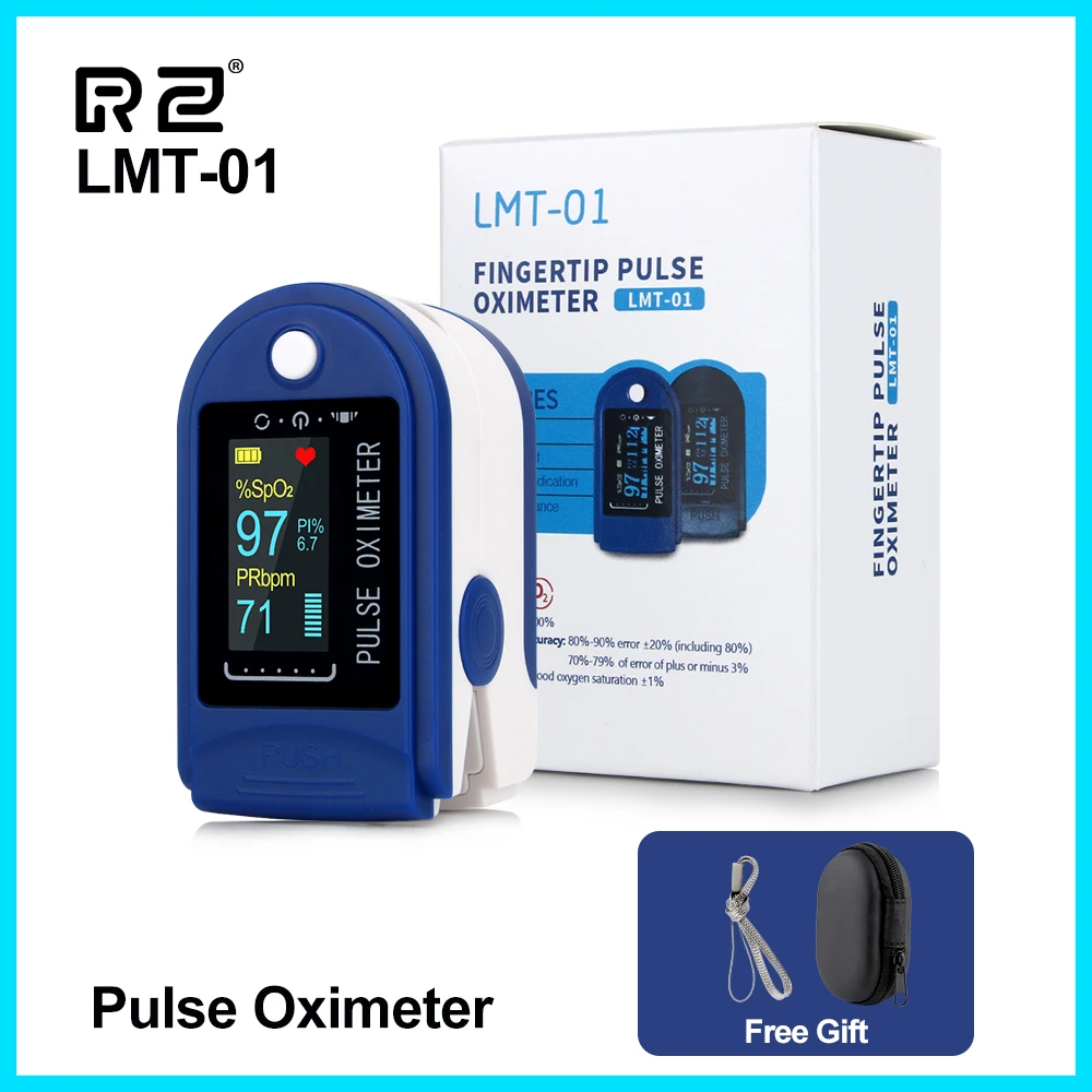 Пульсоксиметр RZ на кончик пальца измеритель пульса и уровня кислорода в крови SPO2